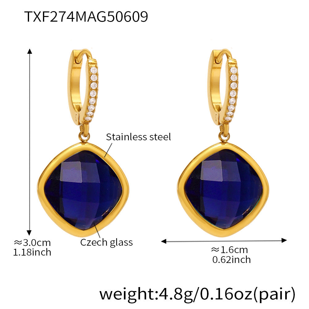 Mioli Transparent Super Shiny Cut Czech Glass Full Diamond Earrings Brand: aeac