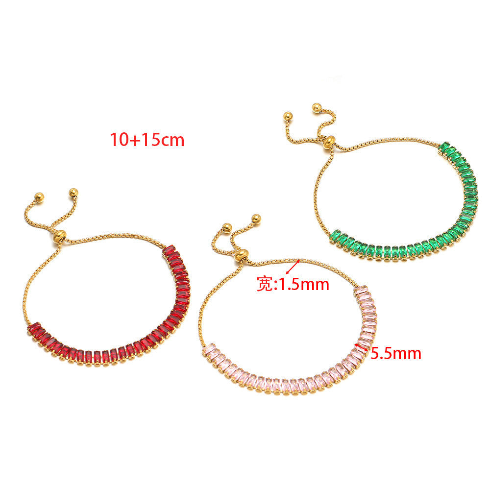 Single-sided Zircon-studded Chain Pearlt Bracelet Brand: aeac