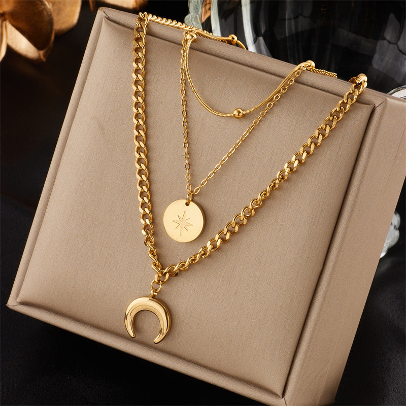 Diamond Square Pendant Titanium Steel Twin Necklace Brand: aeac