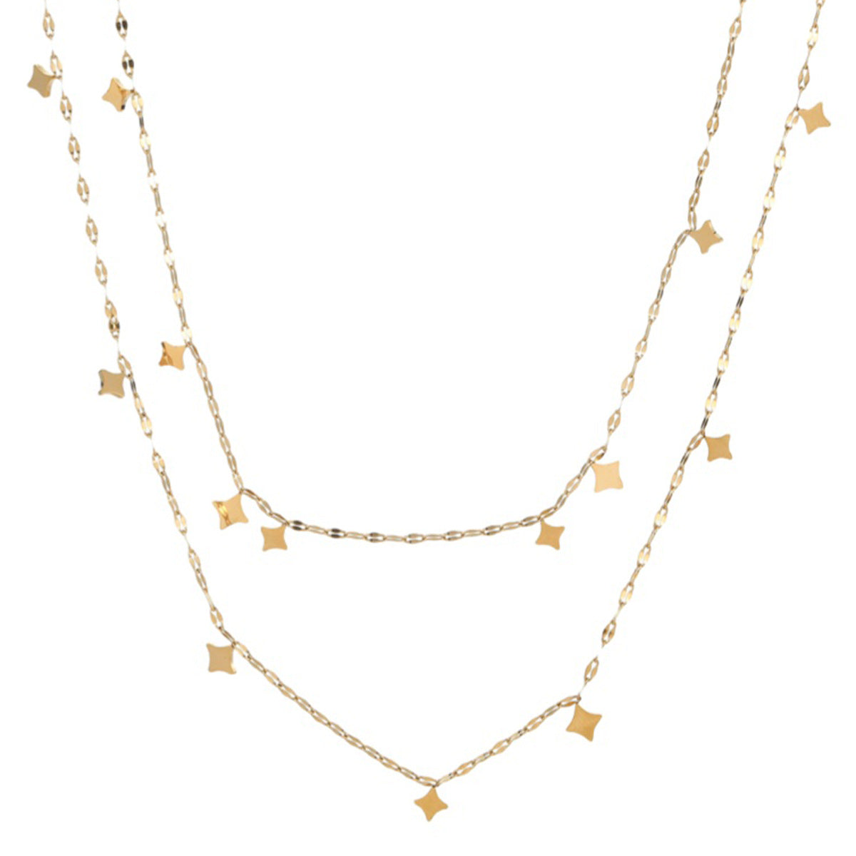 Double-layer Stacked Stainless Steel Necklace Brand: aeac