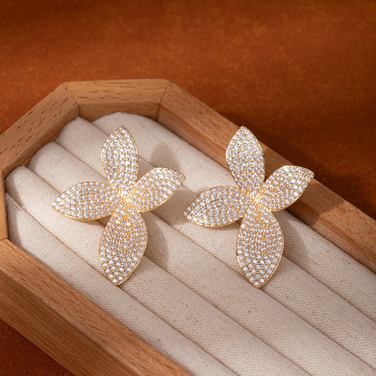 Delicate Luxury Copper-Plated 18K Gold Earrings For Women Brand: aeac
