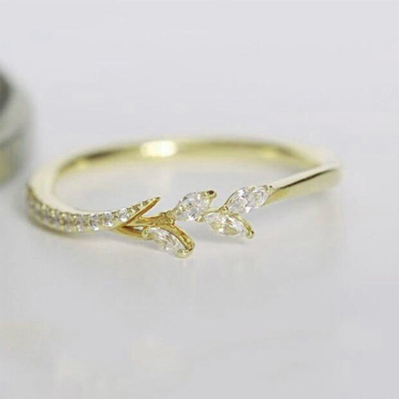 Women's European And American Luxury Flower Branch Ring Brand: aeac