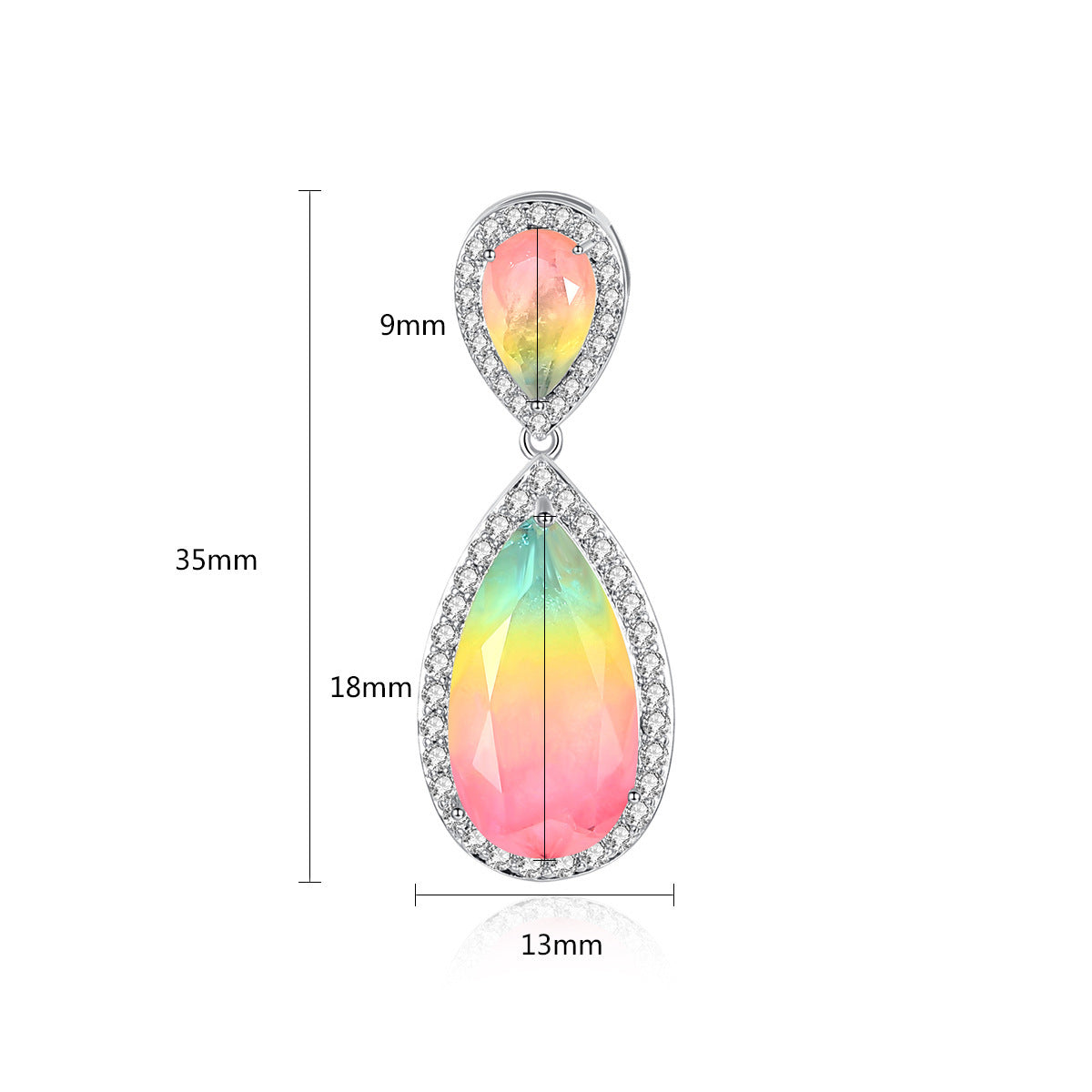 Bright Color Gem Earrings Copper Inlaid Synthetic Gemstone Earrings Brand: aeac