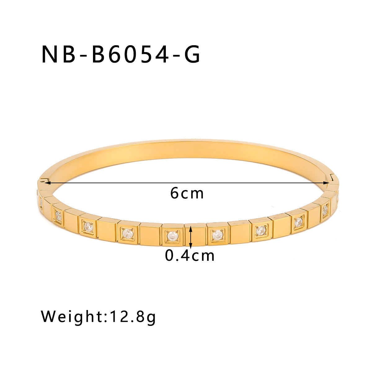 Zircon Titanium Steel Electroplated Bracelet Brand: aeac