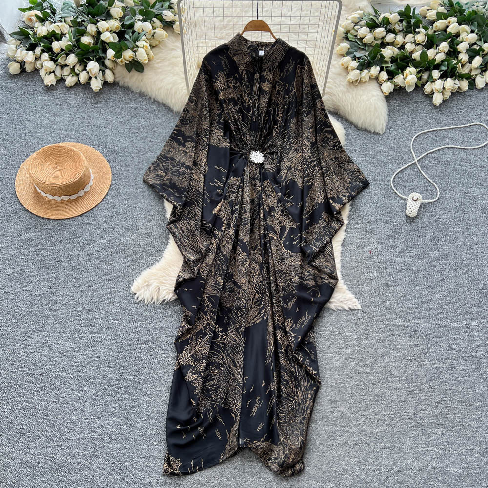 Resort-Style Printed Patchwork Dress For Women Brand: aeac