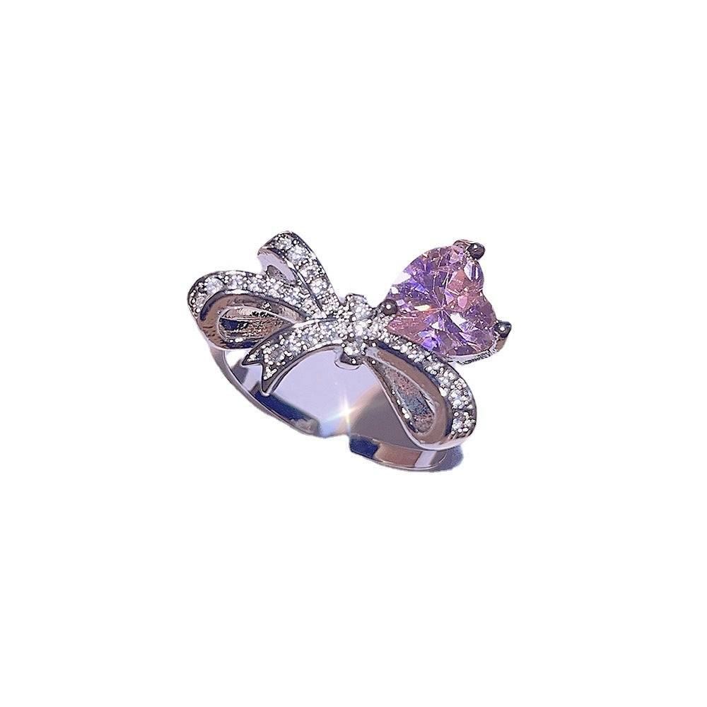 Love Bowknot Zircon Jewelry Three Piece Set Brand: aeac