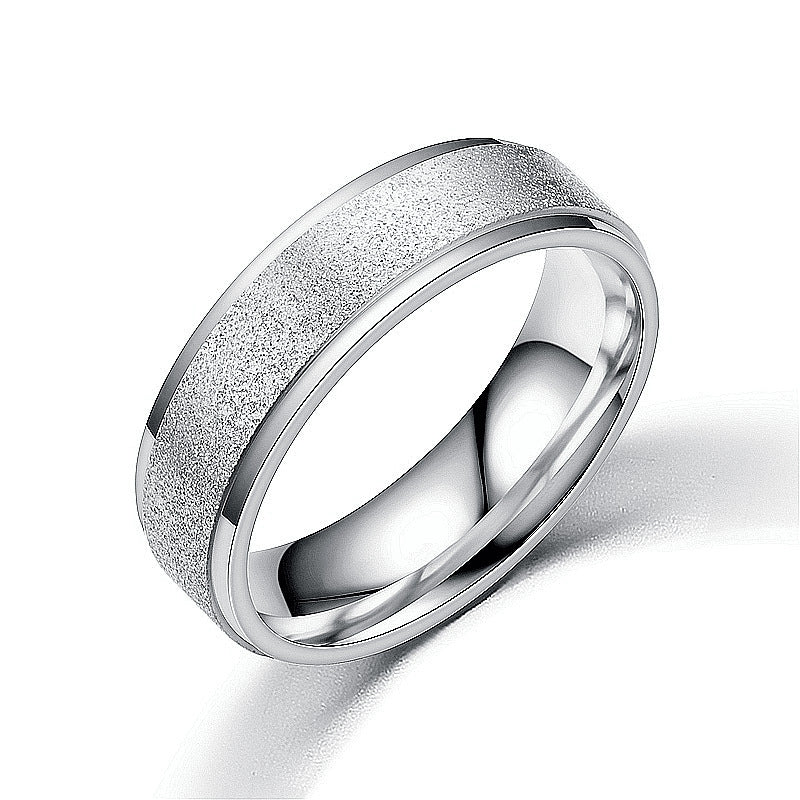 European And American Niche Titanium Steel Frosted Women's Ring Brand: aeac