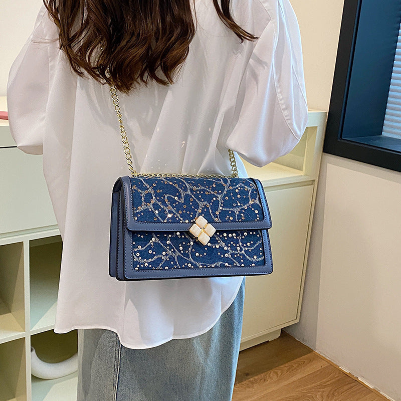 Net Red Bag Chain Crossbody Small Square Bag Double Compartment Brand: aeac