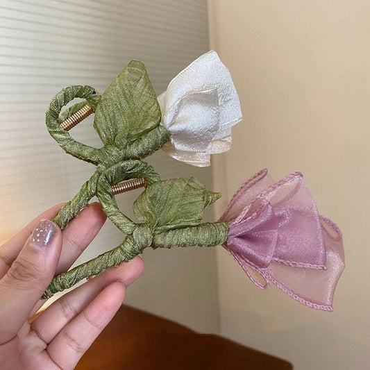 Tulip Flower Hair Clip Korean Style Sweet Back Head Brand: aeac