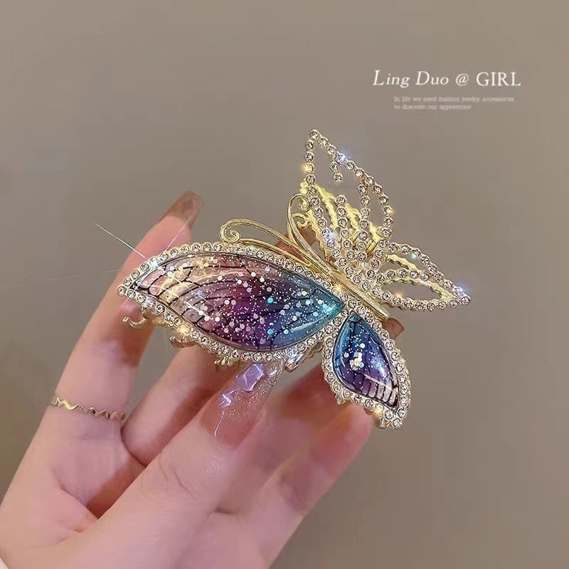 Women's Fashion Large Butterfly Tassel Barrettes Brand: aeac