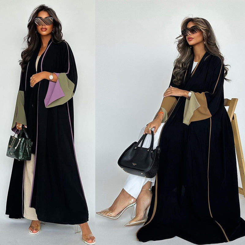 Fashion Middle East Stitching Large Sleeves Cardigan Dubai Elegant Dress Brand: aeac
