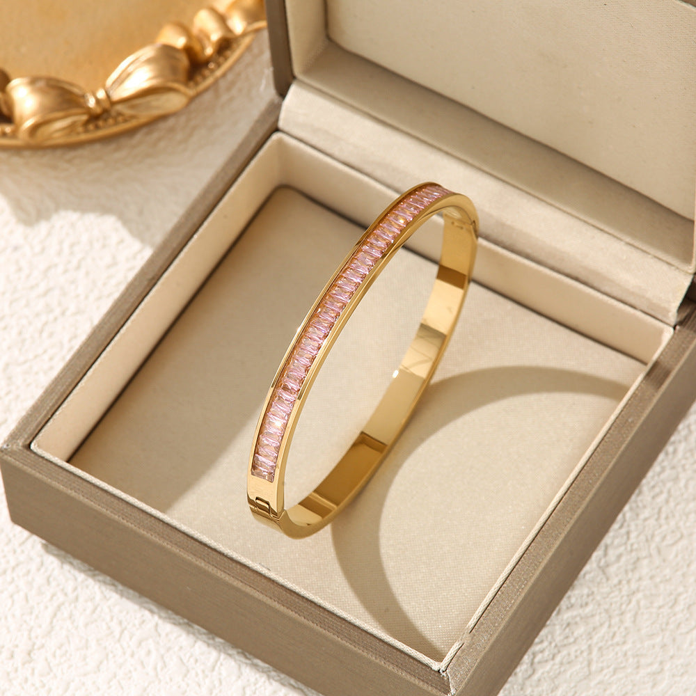 Affordable Luxury Style Diamond Titanium Steel Bracelet Brand: aeac