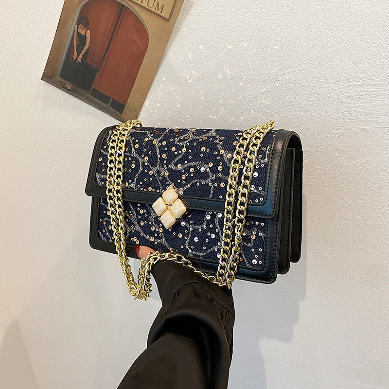 Net Red Bag Chain Crossbody Small Square Bag Double Compartment Brand: aeac