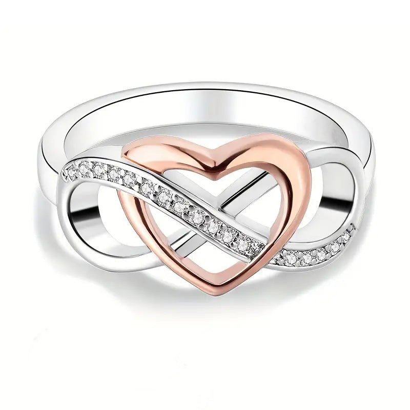 Hollow Love Elegant Two-color Ubimos Ring Brand: aeac