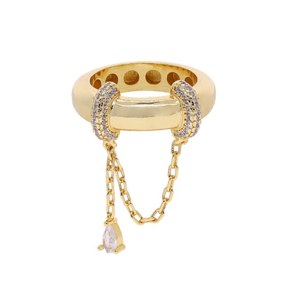 Fashion Personality New Tassel Water Drop Zircon Ring Brand: aeac