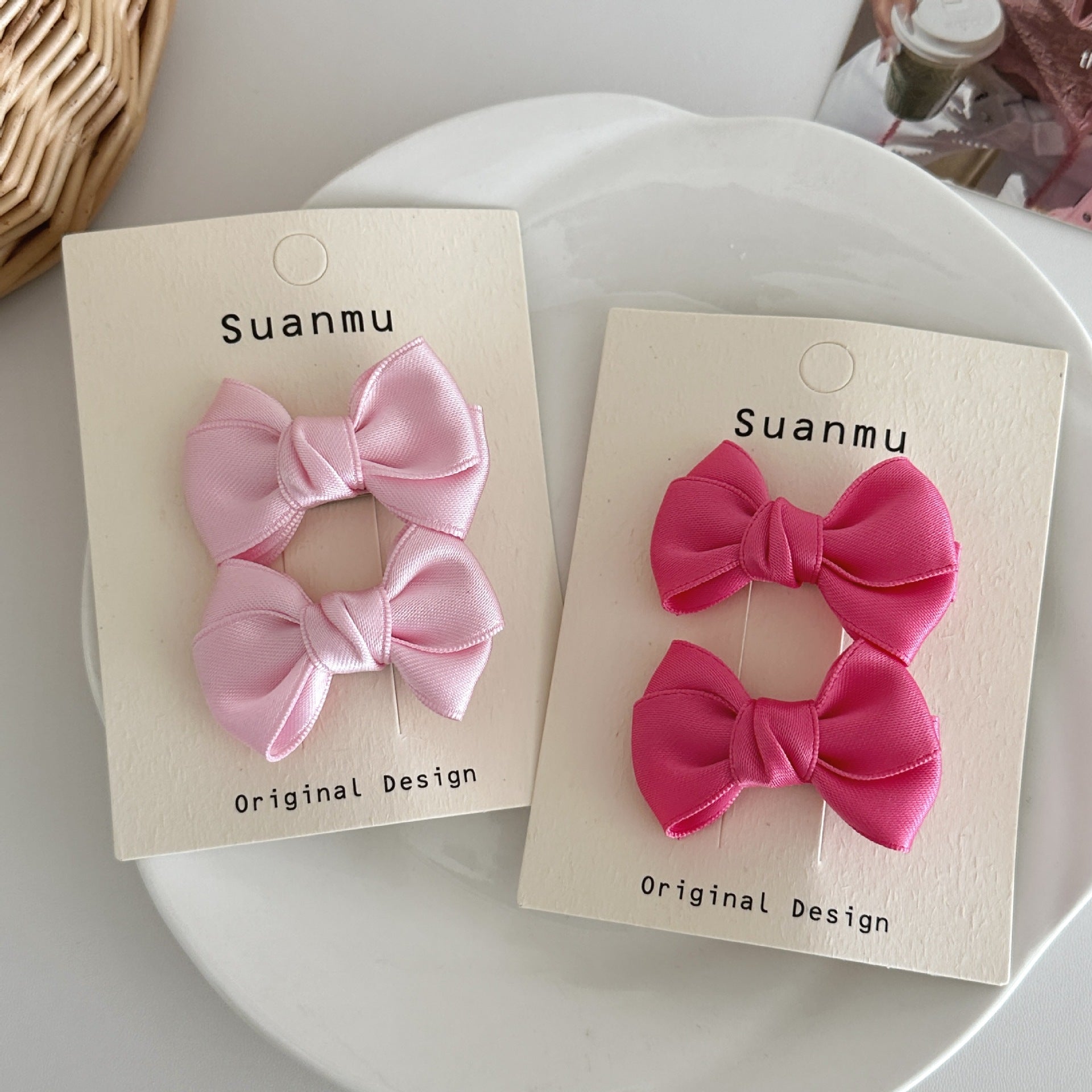 Cream Color Sweet Bowknot Children's Exquisite Side Clip Hairpin Brand: aeac