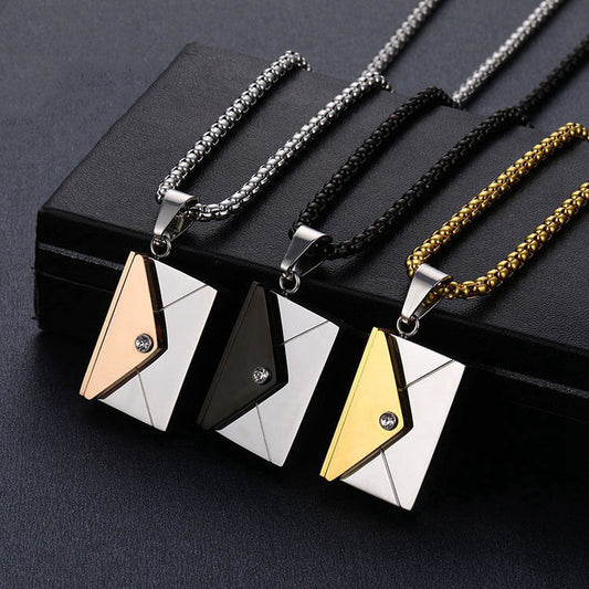 Envelope Stainless Steel Necklace And Pendant Brand: aeac