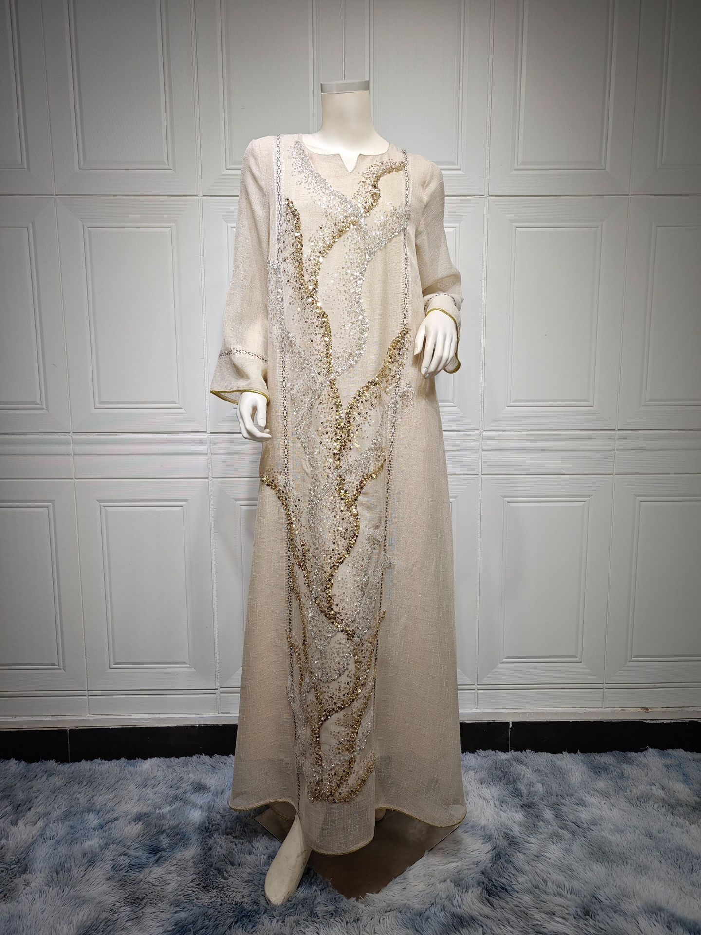Muslim Robe Sequined Embroidery Dress Brand: aeac