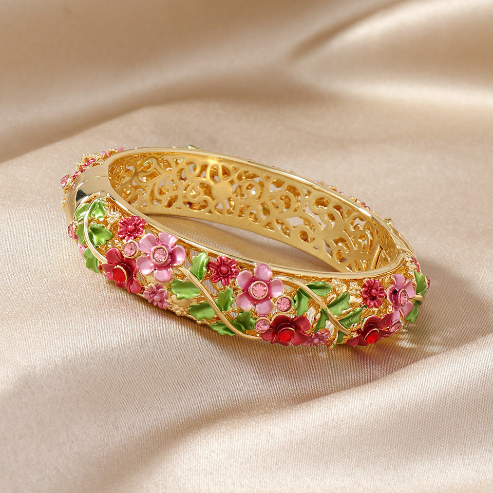 Women's Ethnic Style Hollow Painted Alloy Bracelet Brand: aeac