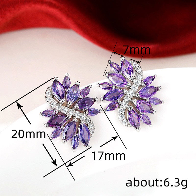 Purple Flower Series South Korea Earring Accessories Brand: aeac