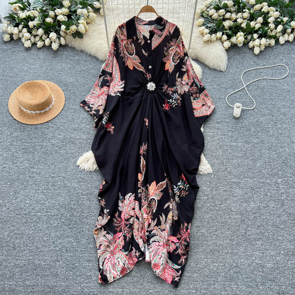 Resort-Style Printed Patchwork Dress For Women Brand: aeac