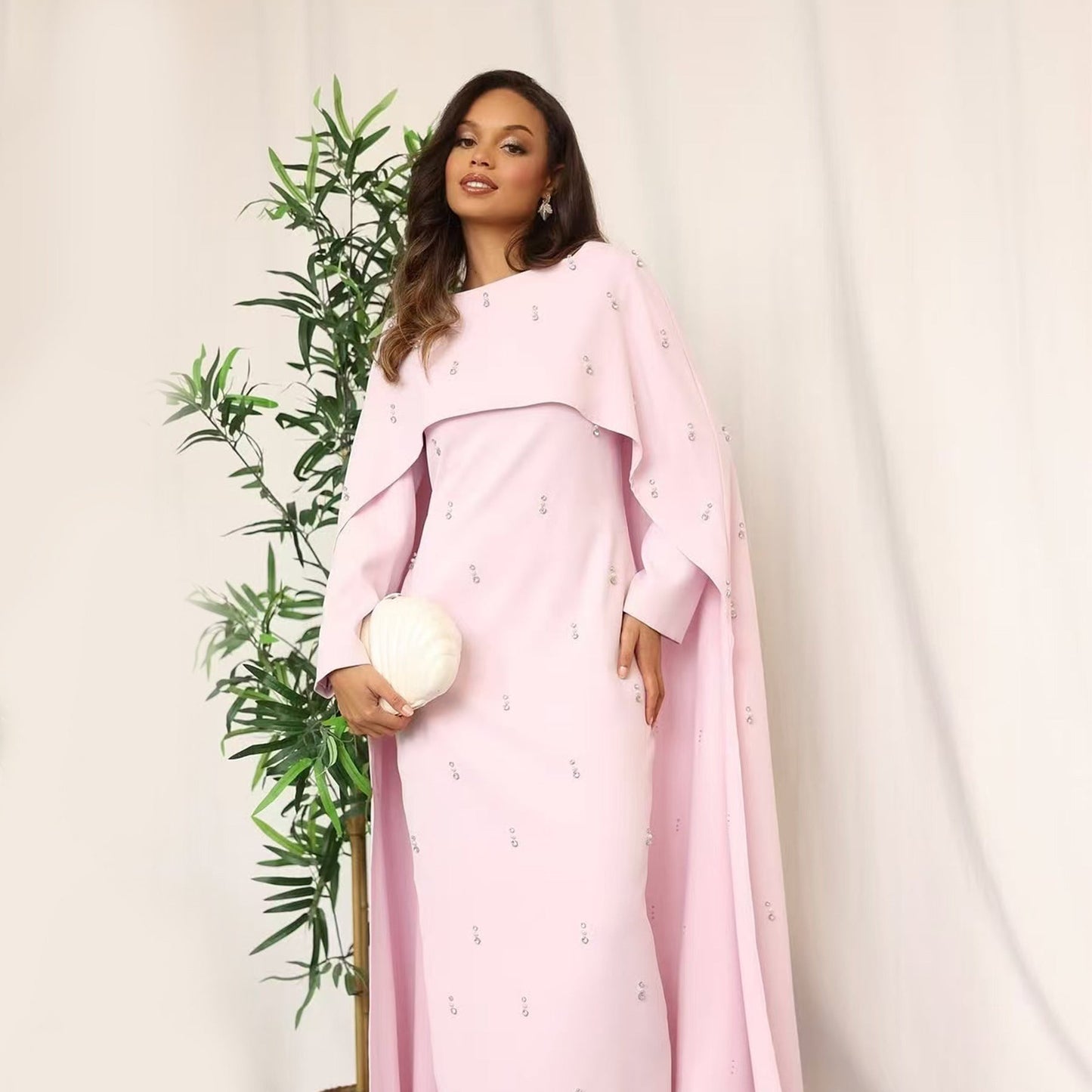 Womens Fashion Solid-Color Beaded Dress Brand: aeac