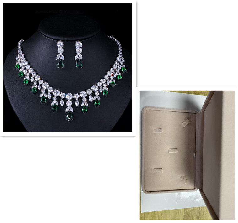 Luxury Water Drop Big Suit Super Flash AAA Zircon Bridal Party Dress High-end Accessories Brand: aeac