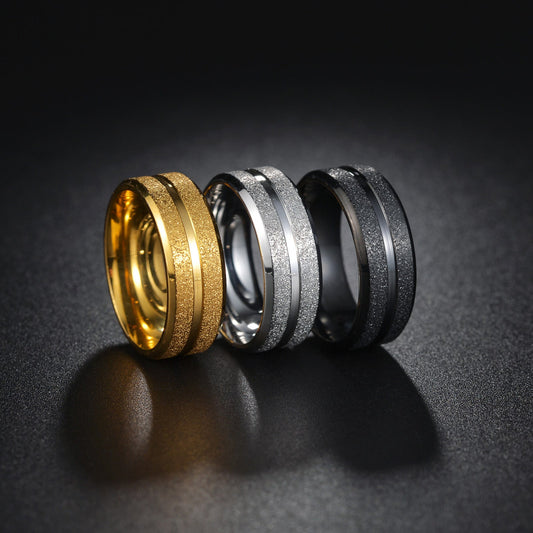 8mm Gold Plated Stainless Steel Ring – Euro-American Style Brand: aeac
