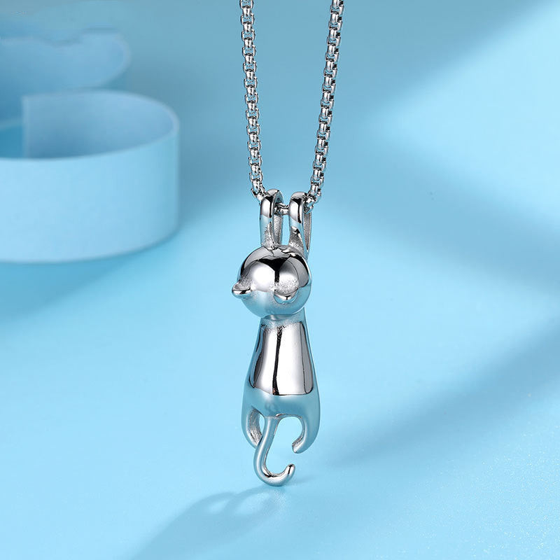 Cat Necklace Pendant Titanium Steel Necklace Peeping Cat Brand: aeac
