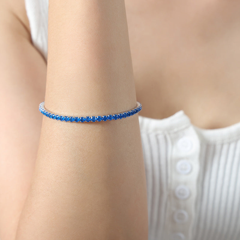 Colorful Zircon Stretch Bracelet Titanium Steel Brand: aeac