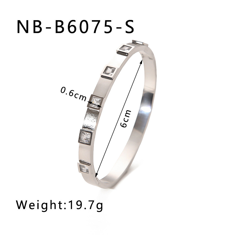 Zircon Titanium Steel Electroplated Bracelet Brand: aeac