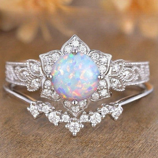 Opal Ring Fashion Minority Design Brand: aeac