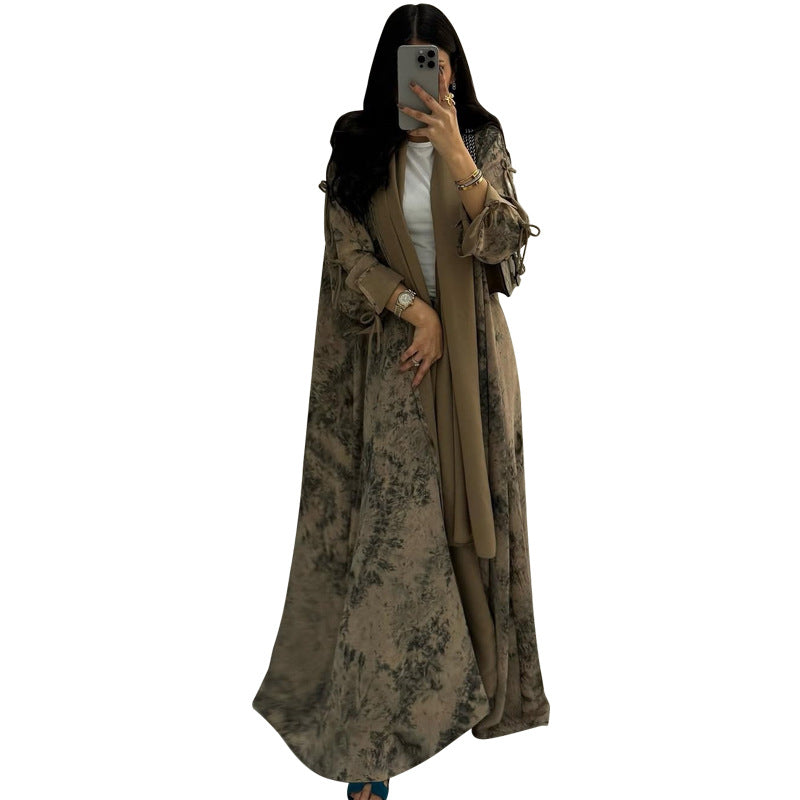 Women's Chiffon Printed Two-piece Summer Casual Jacket With Headscarf Brand: aeac