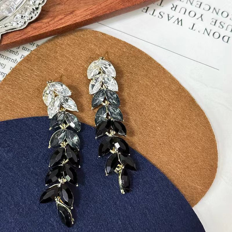 Gradient Color Tassel Wheat Long Earrings Women Brand: aeac