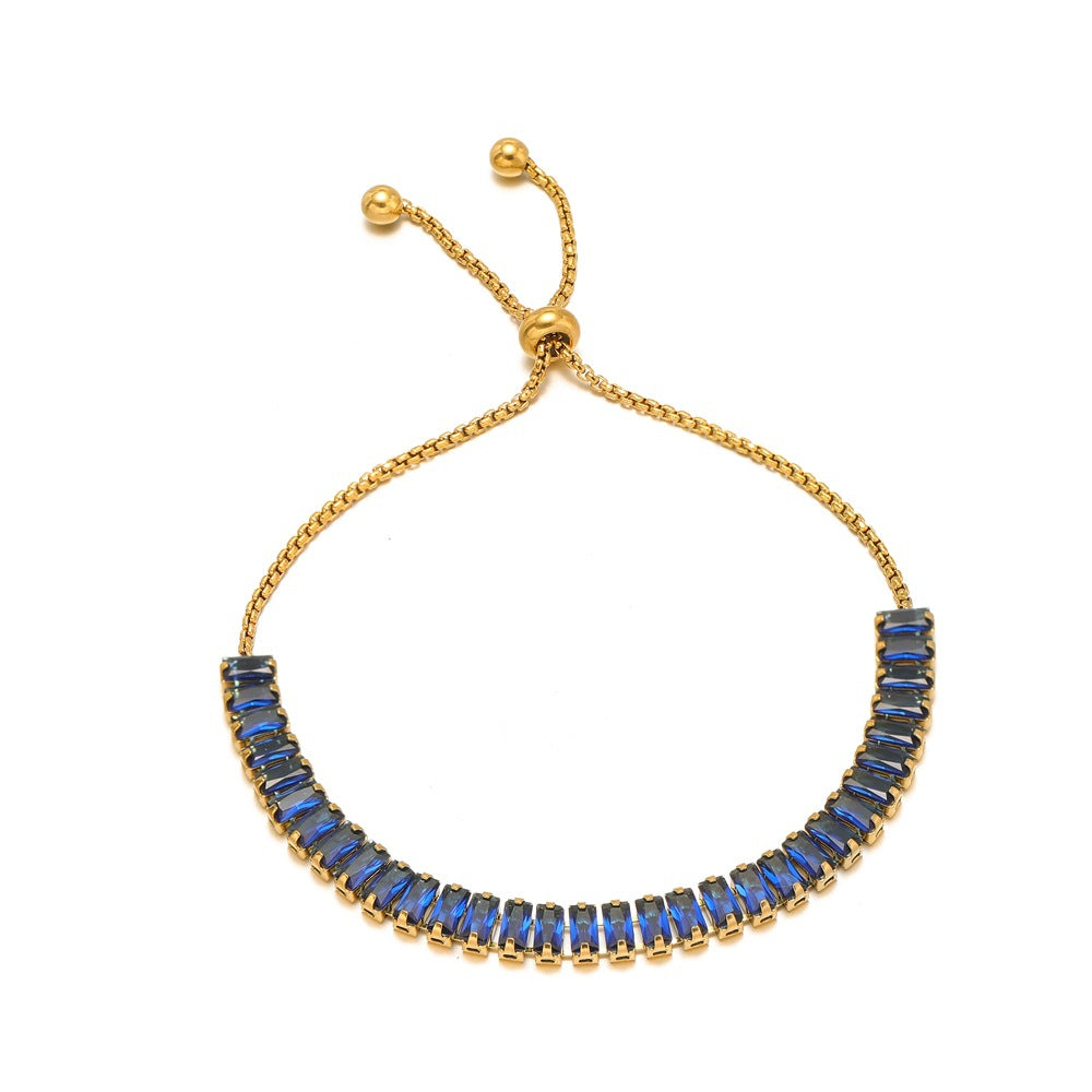 Single-sided Zircon-studded Chain Pearlt Bracelet Brand: aeac