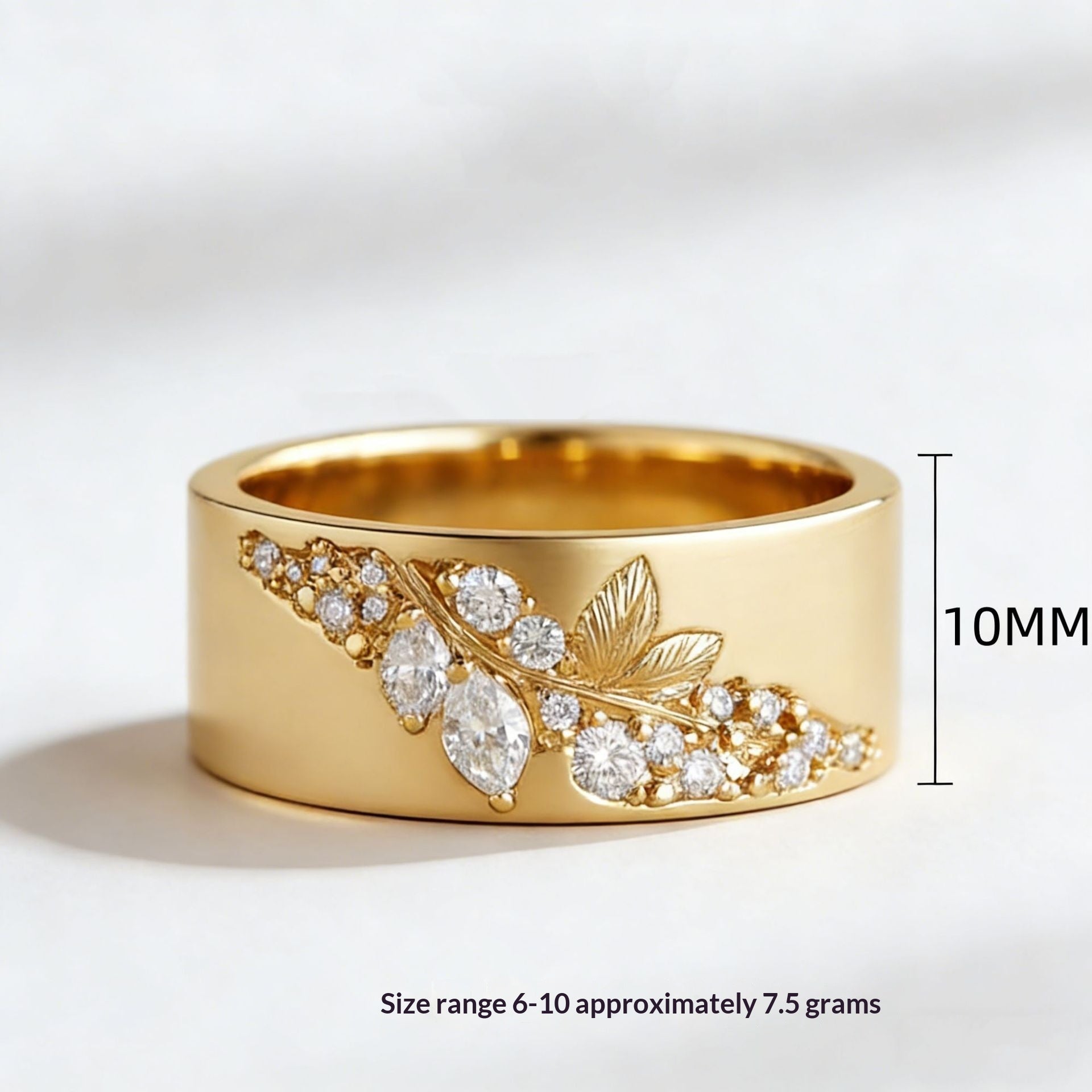 Elegant Leaf And Horse-eye Zircon Ring A Versatile, Stylish Accessory Brand: aeac