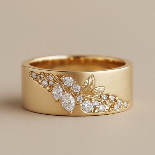 Elegant Leaf And Horse-eye Zircon Ring A Versatile, Stylish Accessory Brand: aeac