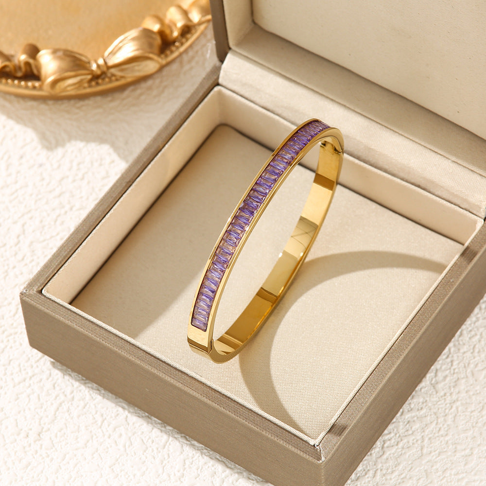 Affordable Luxury Style Diamond Titanium Steel Bracelet Brand: aeac