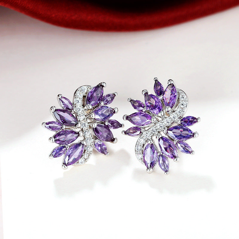 Purple Flower Series South Korea Earring Accessories Brand: aeac