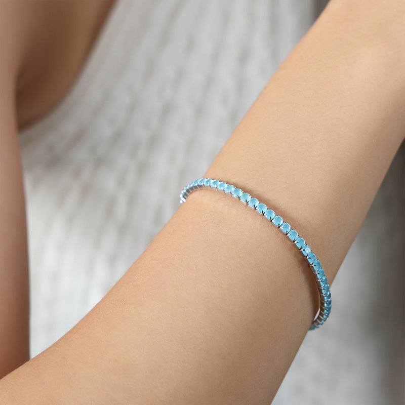 Colorful Zircon Stretch Bracelet Titanium Steel Brand: aeac