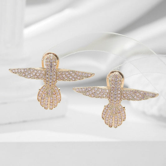 Micro-pave Zircon Bird Earrings With A Light, Luxurious And High-end Vibe Brand: aeac