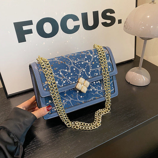 Net Red Bag Chain Crossbody Small Square Bag Double Compartment Brand: aeac