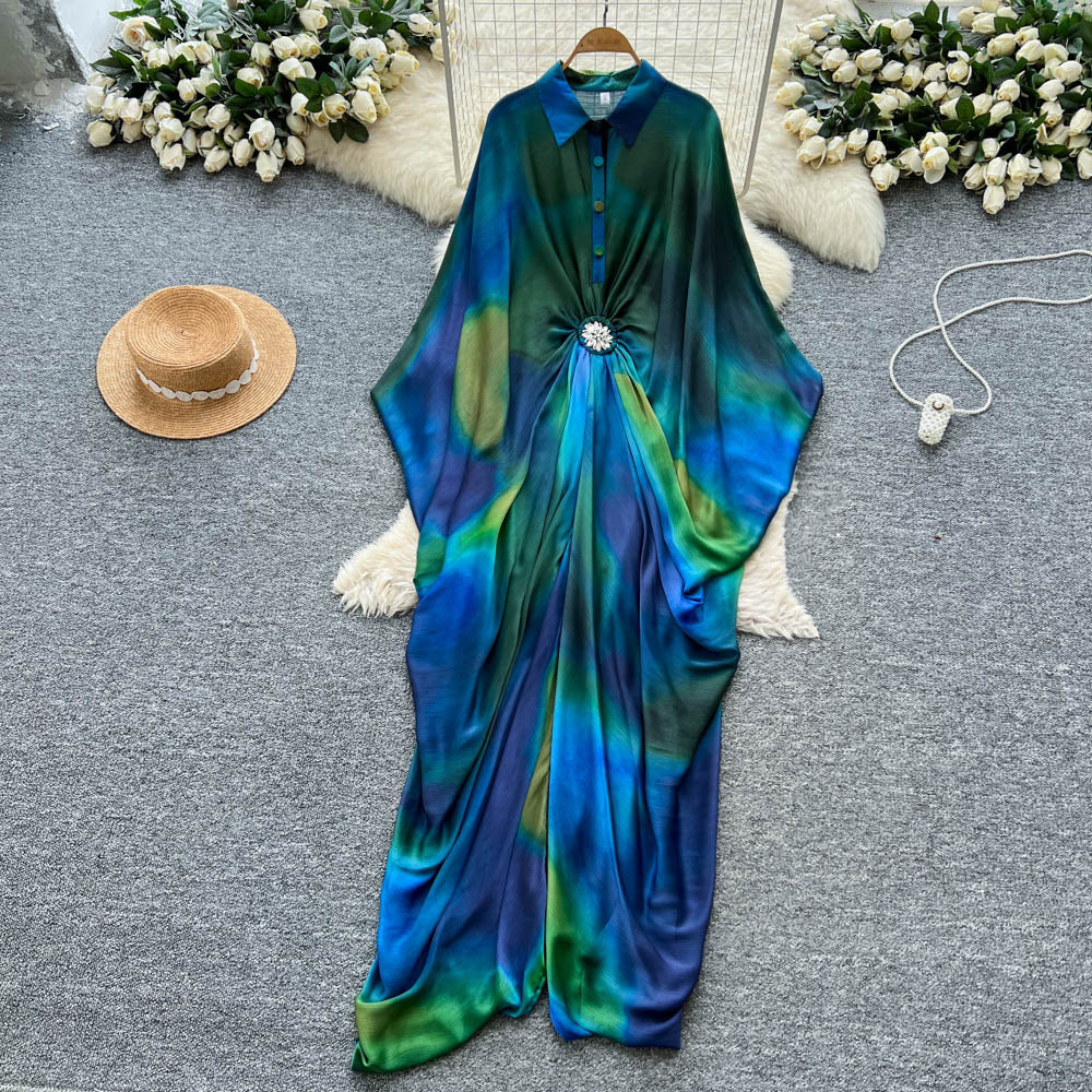 Resort-Style Printed Patchwork Dress For Women Brand: aeac