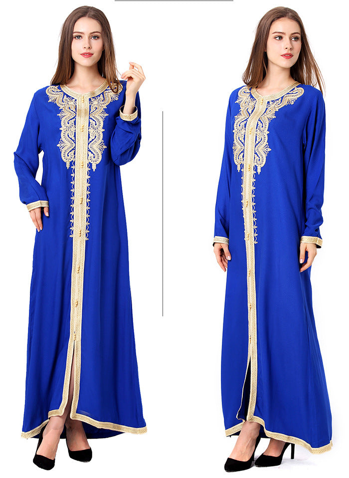 Muslim Robe Arab Hui Ethnic Women Chiffon Plus Size Women's Long-sleeved Dress Brand: aeac