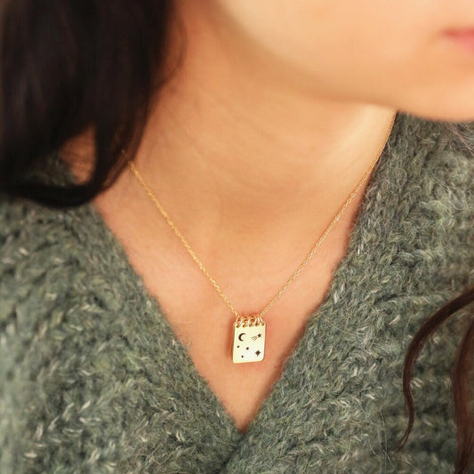 Astronomical Notebook Star And Moon Necklace Vacuum Plating Brand: aeac