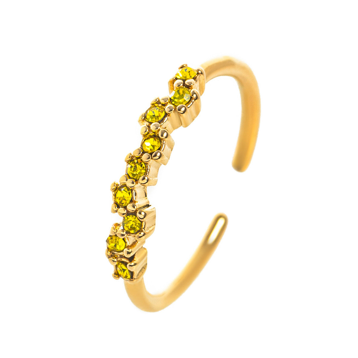 Titanium Steel European And American-style Colorful Zircon December Birthstone Ring Brand: aeac