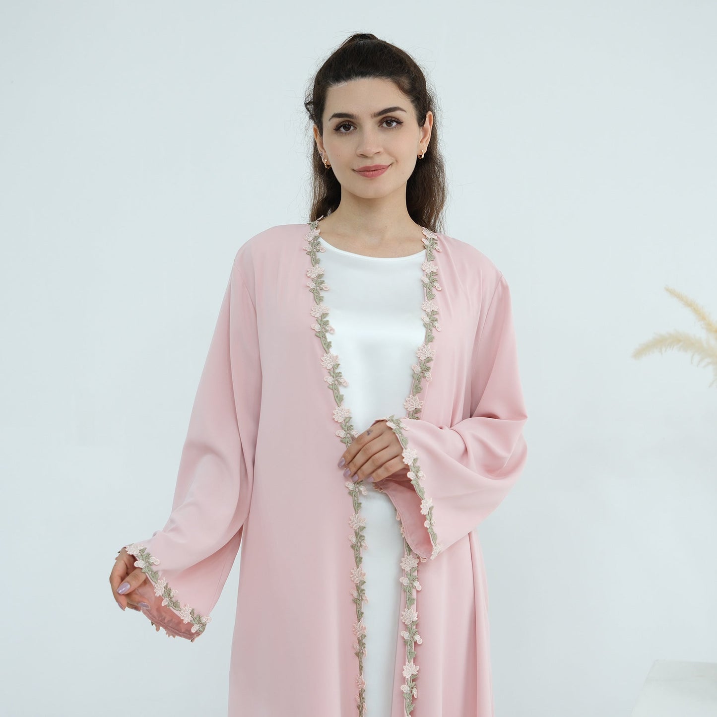 Embroidered Flower Stitching Cardigan Headscarf Brand: aeac
