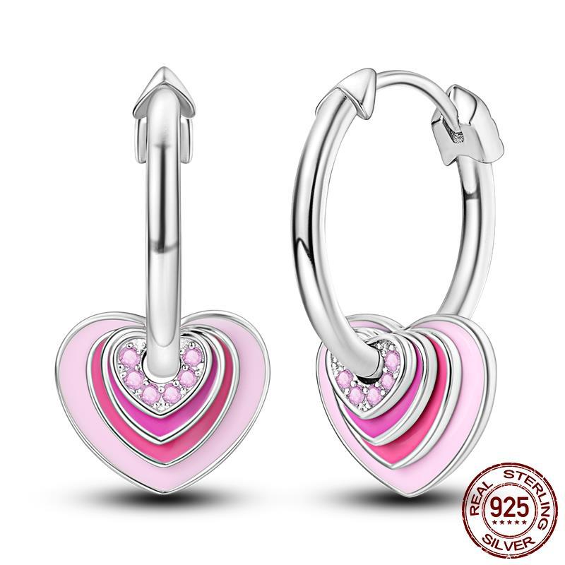 Colored Women Hope Earrings 925 Sterling Silver Heart Hope Brand: aeac