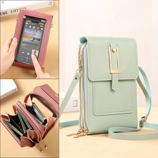 Women's Crossbody Shoulder Bag Transparent Multifunctional Touch Screen Phone Bag Brand: aeac