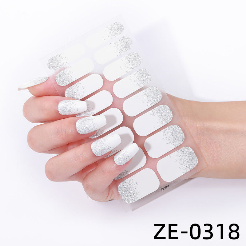 16-piece Solid Color Gradient Spring PLine Nail Film Brand: aeac
